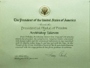 Presidential Medal of Freedom Certificate  &raquo; Click to zoom ->