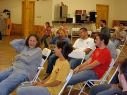 Photo of participants laughing at skit